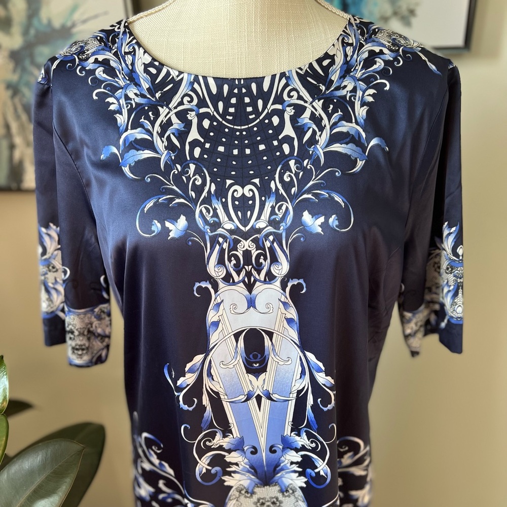 Dana Buchman Navy Tunic Style Dress